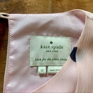KATE SPADE silk pink polka dot pleated dress Sz 12
